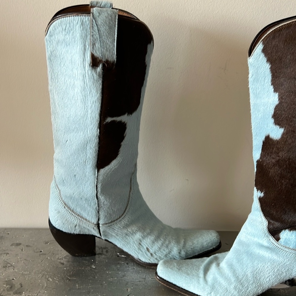Vintage Cowboy Boots- Calf Hair Ponyhair Cowhide - Picture 7 of 17